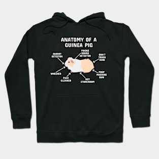 Anatomy of a Guinea Pig: Yellow and White Abyssinian (White Text) Hoodie